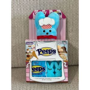 PEEPS BLUE PLUSH BAKERY BUNNY PEEP W/CANDY